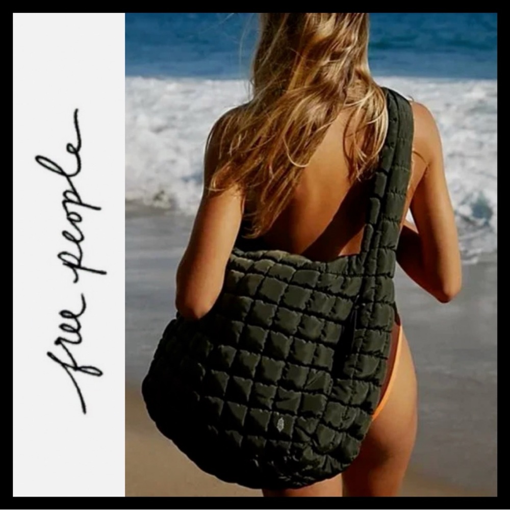 Free People FP Movement Quilted Carryall Army Green - FACTORY SEALED - Picture 2 of 11